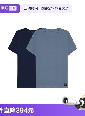 【自营】EMPORIO ARMANI男士圆领短袖T恤两件装EM000391 AF14987