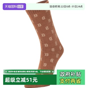 透气时尚 MLB长袜男女新款 复古袜老花系列长筒袜3ASOMM13N 自营