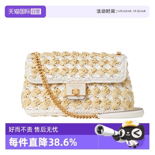 NEW spade kate YORKevelyn条纹钩编织单肩包斜挎手提包 自营