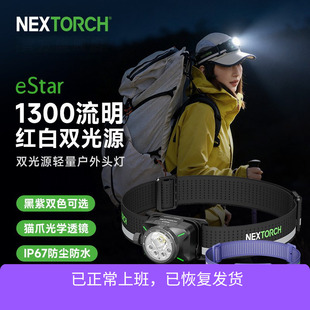 纳丽德eStar头灯头戴式强光充电户外登山野外钓鱼夜跑越野跑头灯