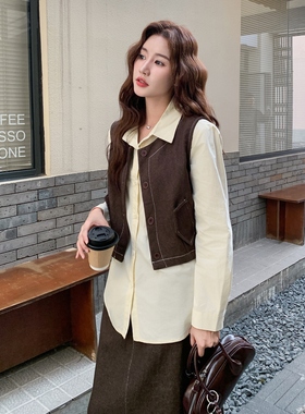 【首发 现货】韩版气质百搭显瘦咖色三件套2C212- G167-P185-K278