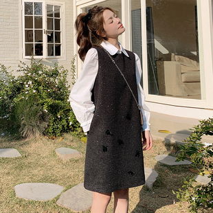 春季新款衬衫背心裙两件套春装女2026年新款轻奢高级感连衣裙