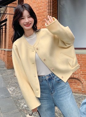 新款现货！秋冬羊毛夹克短外套羊绒大衣D902-P270K358