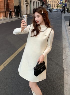 2026 新款小香风裙配针织衫千金风两件套 2B115-2606-P165-K220