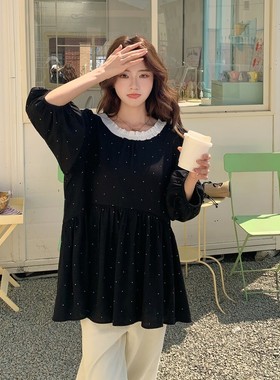 精品 短款黑色时尚波点上衣连衣裙 2D036-8006-P75-K110