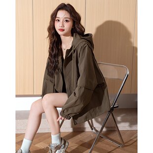 唐狮2026年春秋季连帽短款外套女美式高街酷飒风高级感休闲外套女