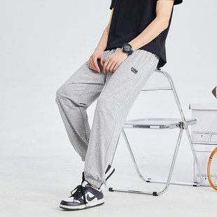 唐狮2026春夏男休闲裤冰丝薄款运动潮牌宽松休闲束脚长裤子男款