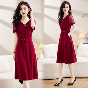 春装女款2026年新款高级感小个子淑女气质收腰显瘦高质感连衣裙