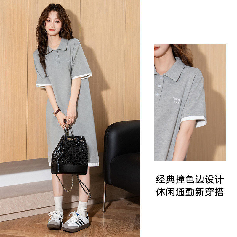 唐狮polo连衣裙正品夏季新款小个子设计感休闲T恤裙休闲百搭g9