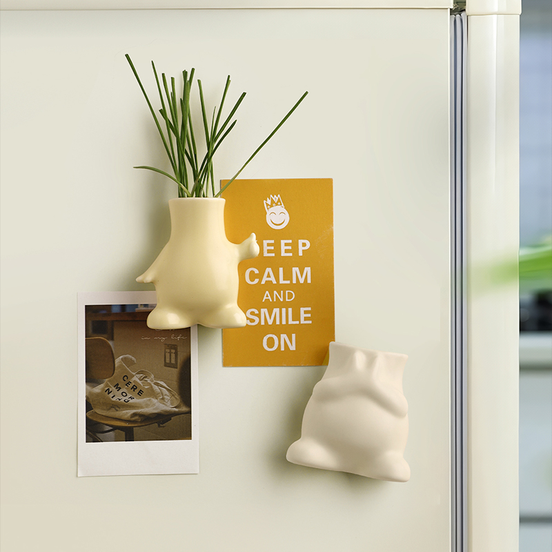 贝汉美奶油风可爱陶瓷花瓶冰箱贴