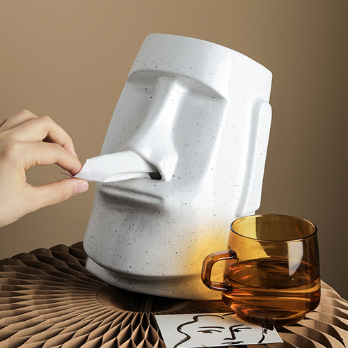 摩艾石像造型趣味搞笑个性抽纸盒