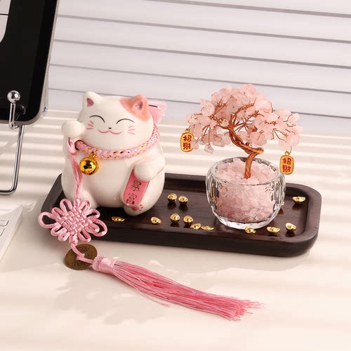 招财猫家居客厅办公室陶瓷小摆件