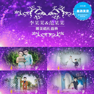 唯美粒子婚礼开场 婚纱照电子相册 会声会影X6X7X8X9模板