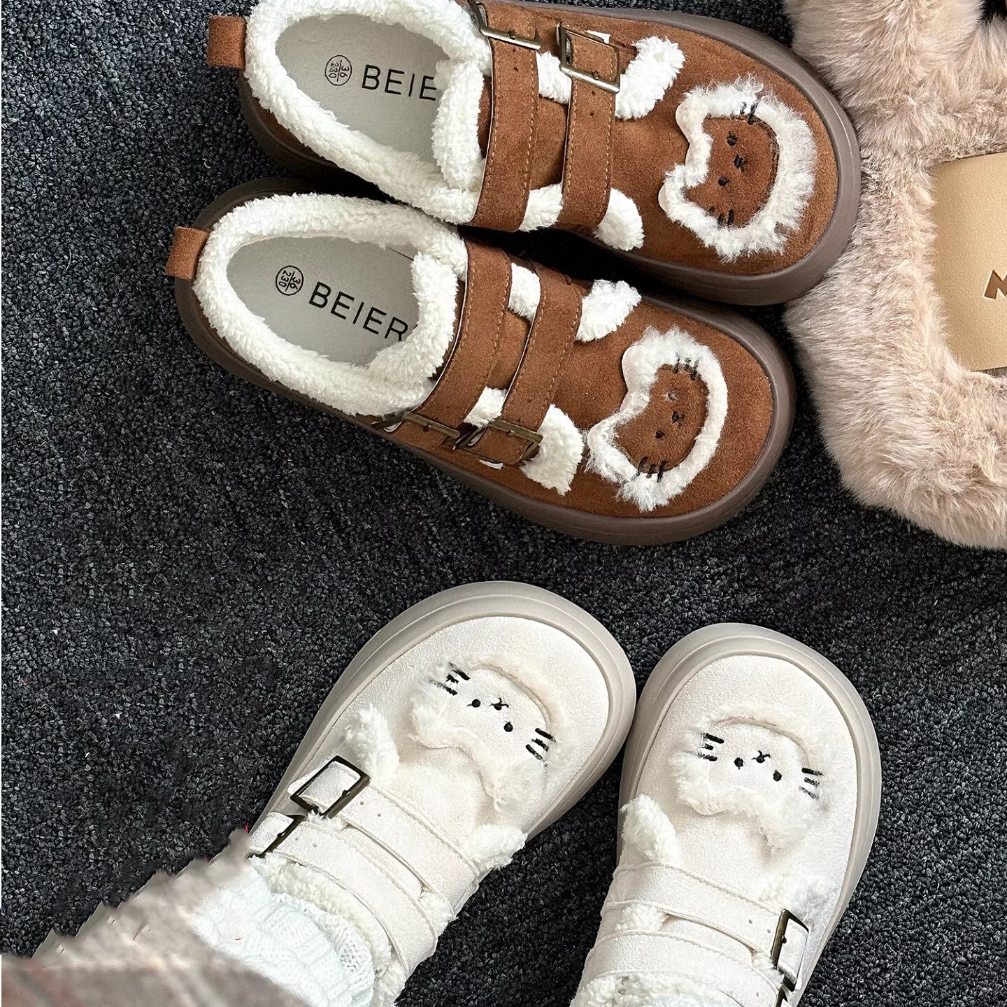 荔枝公园加绒厚底雪地靴勃肯棉鞋