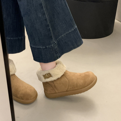 厚底雪地靴女款2025新款冬季爆款加绒加厚短靴防滑保暖棉鞋子女鞋