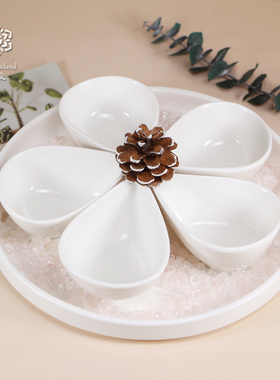 陶瓷碗碟精油碗分料碗分装碗水滴碗简约高级spa美容院酒店水疗用