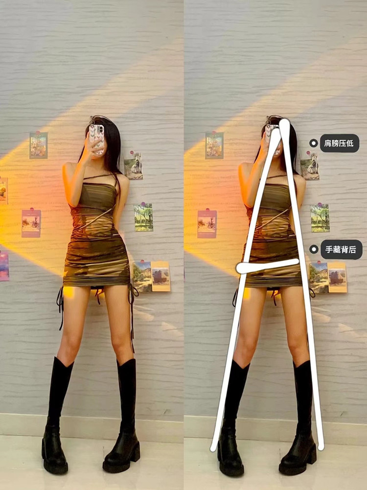 여성용 다리가 드러나는 스트레이트 V마우스 부츠 키가 작은 분들을 위한 두꺼운 밑창의 노니 부츠 하이힐 나이트 부츠 버드 레그 하이 부츠