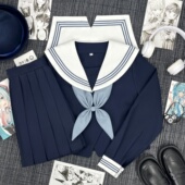 樱奈家水冰月一粒扣关西襟原创绀身水手服JK制服日系学院风甜妹装