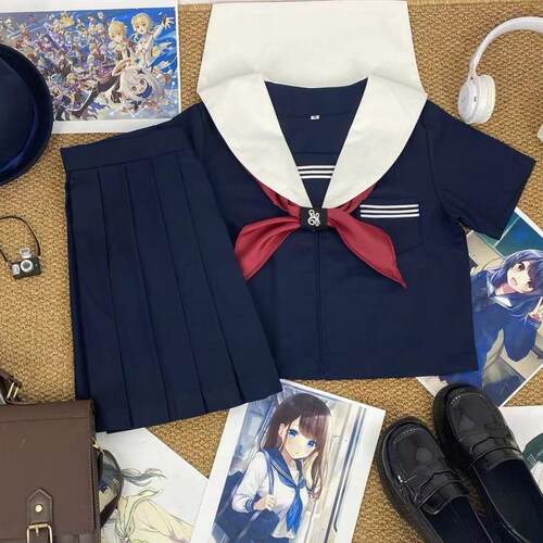 白领绀三本水手服日系JK制服班服