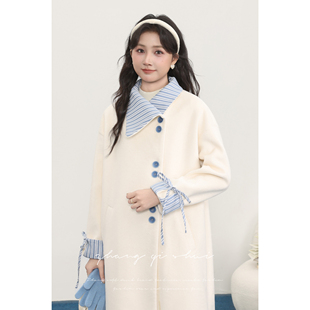 张汽水小确杏秋冬新款杏色毛呢外套女小个子气质绝美穿搭大衣