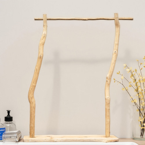 原木落地挂衣架服装店展示架