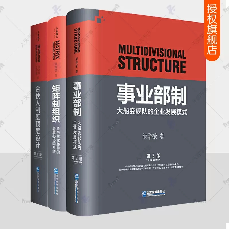 合伙人制度顶层设计+事业部制:大船变舰队的企业发展模式+矩阵制组织鱼与熊掌兼得的多重心协同系统全3册 国企改革企业管理书籍