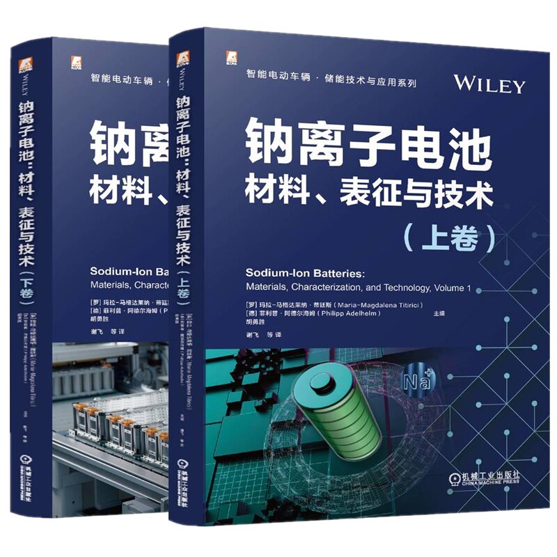 【任选】钠离子电池 材料表征与技术 上卷+下卷 玛 拉-马格达莱纳·蒂廷斯 智能电动车辆储能技术与应用系列书籍 机械工业出版社