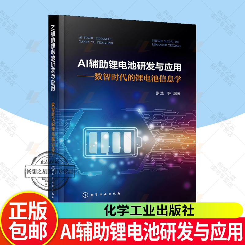 AI辅助锂电池研发与应用 数智时代的锂电池信息学 AI辅助锂电池材料设计开发 AI辅助电池器件开发平台 AI辅助电池先进表征技术书籍