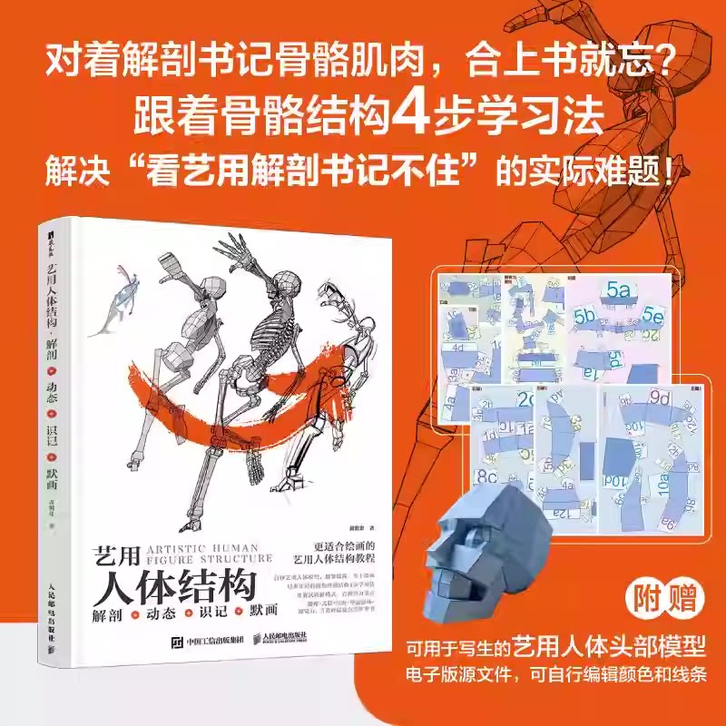 艺用人体结构 解剖+动态+识记+默画 鸭妖贵哥人体结构原理与动态教学教程插画教程游戏动漫人体结构造型人民邮电出版社