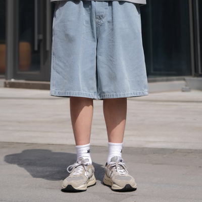 OBSERVER SSA 浅色水洗CityBoy日系复古百搭宽松牛仔短裤