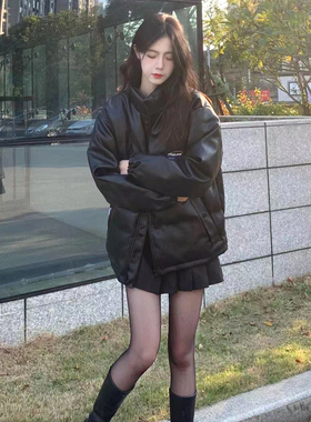 OBS OBSERVER LAB冬季加厚PU皮棉衣男女国潮牌面包服羽绒棉服外套