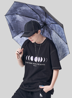 OBS OBSERVER LAB月之眼月球内衬印花轻便携带收纳胶囊晴雨伞