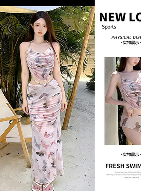 泳衣女2025新款感韩版比基尼三件套温泉海边度假游泳衣