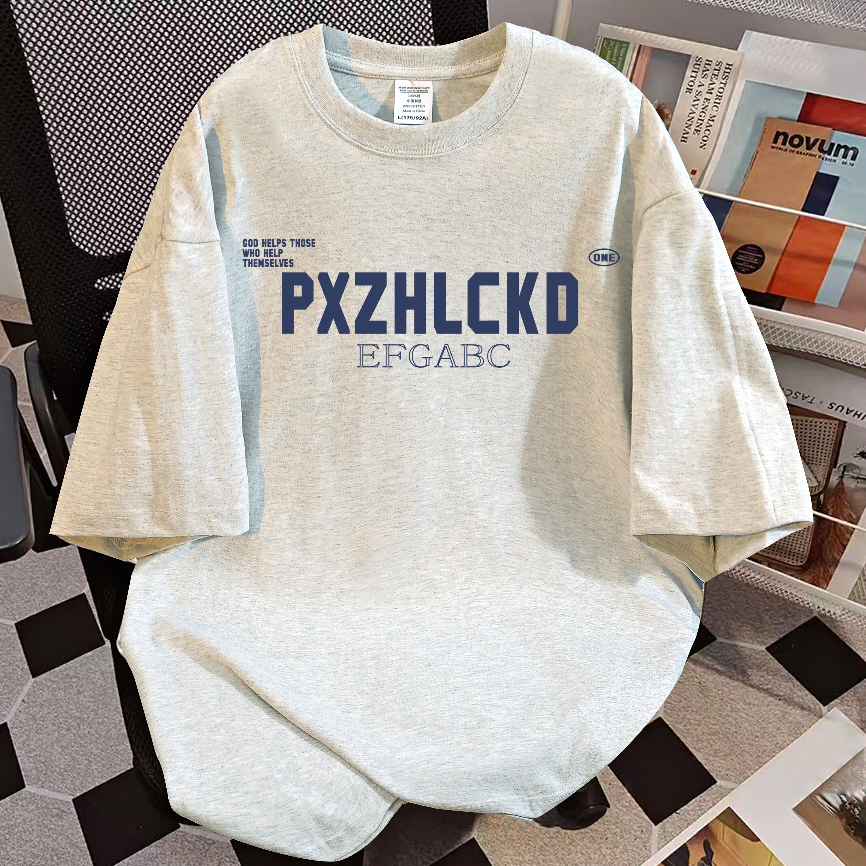 美式纯棉涂鸦字母宽松短袖T恤女