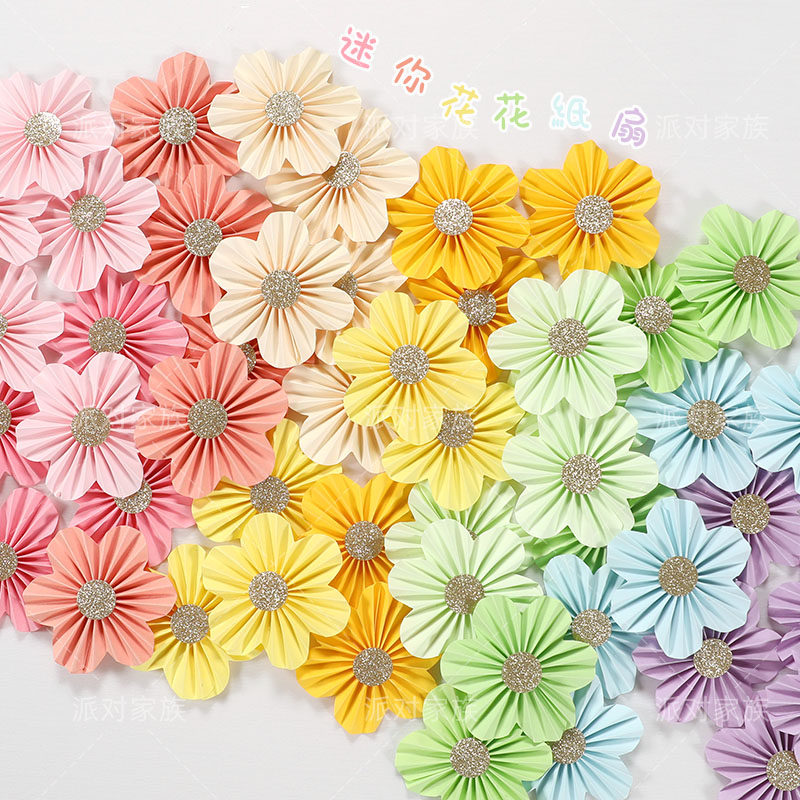 花纸扇叶子摄影摆件道具产品静物拍照创意装饰清新场景搭建陈设