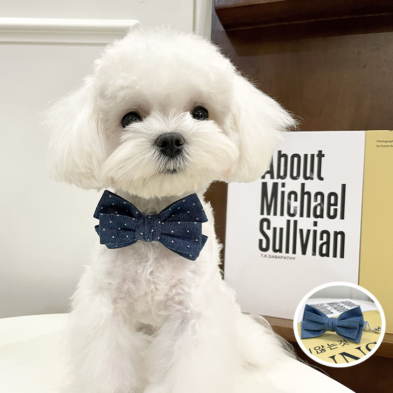 宠物网红配饰品狗狗婚礼服蝴蝶结领结领带项圈铃铛颈圈泰迪比熊猫