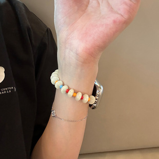 糖果少女可爱串珠适用applewatchs10苹果手表表带8/9代iwatch智能