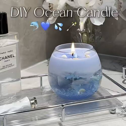 悬浮蜡烛材料包蓝色海底世界