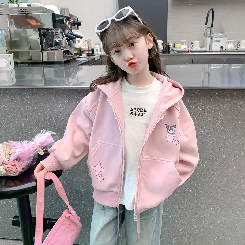 女童洋气连帽外套儿童加厚夹克