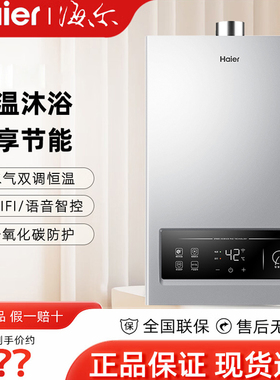 海尔燃气热水器12L/13L家用洗澡天然气水气双调强排式节能MY3L