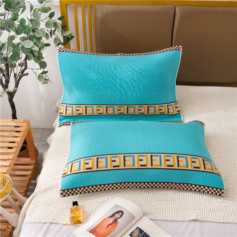 潔麗雅純棉枕巾一對寬彩緞紗布