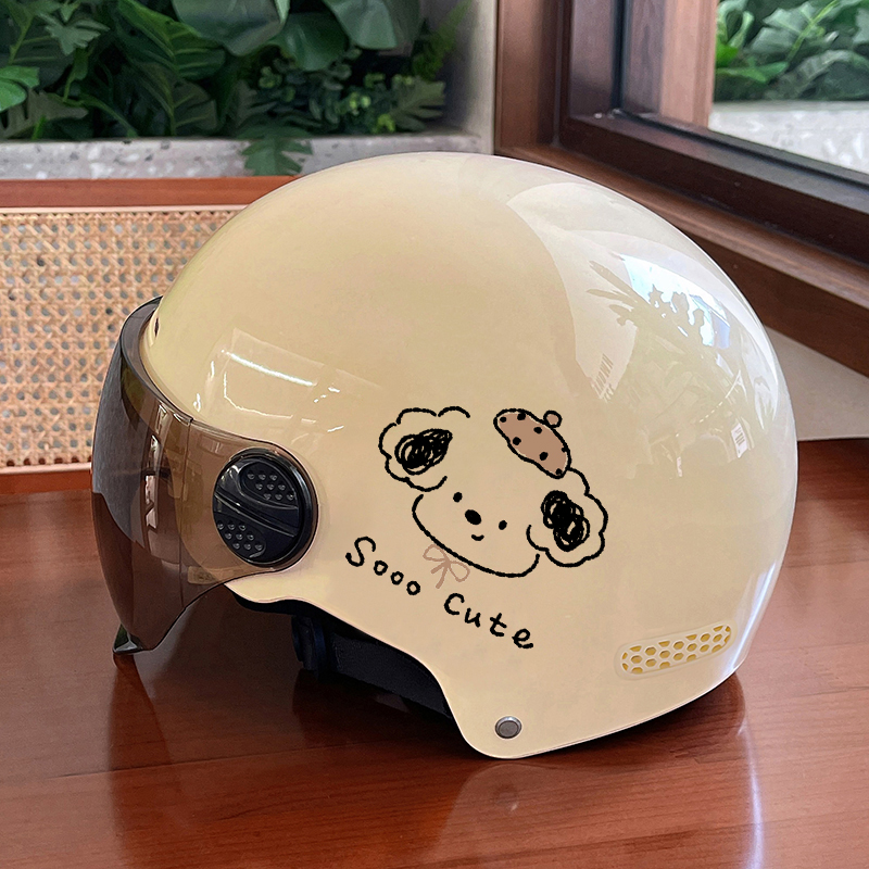 儿童头盔男孩夏季女孩电动自行车小孩卡通安全帽哈雷半盔四季通用