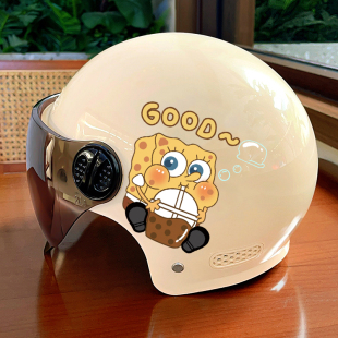 儿童头盔男孩夏季 通用 女孩电动自行车小孩卡通安全帽哈雷半盔四季