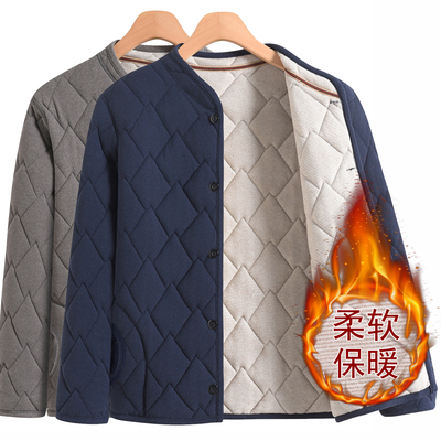 爸爸冬装棉衣中老年德绒内穿棉袄