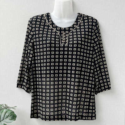 小衫网纱大码妈妈夏季新款七分袖