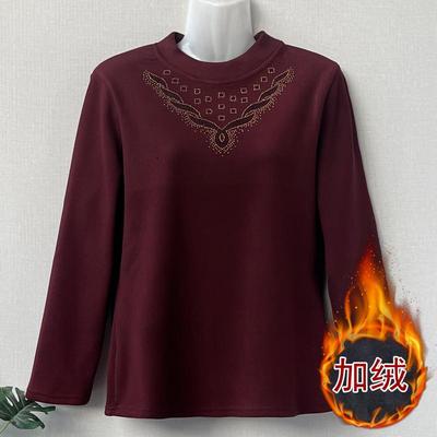 中老年女加绒加厚打底衫