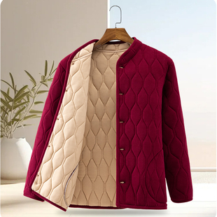 妈妈秋冬装德绒棉衣中老年人新款加厚保暖棉服奶奶内穿加厚小棉袄