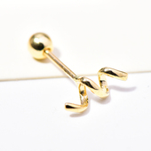 首尔k金纯10k 14k金黄金首饰耳钉 迷你扭曲弹簧螺纹耳钉女单只