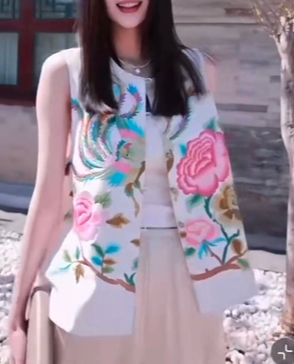 高端定制重工刺绣国风马甲背心女高级感无袖坎肩上衣潮设计感轻奢