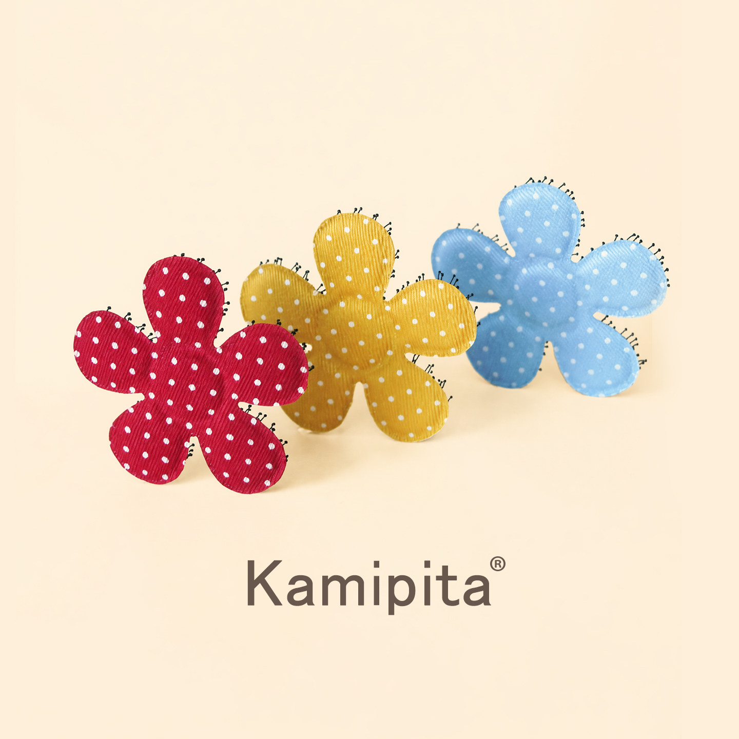 花朵Kamipita魔术贴收碎发刘海贴布艺棉可爱儿童女宝头饰进口波点